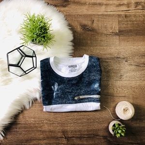 Encrypted Denim Mixed XL Mens Short Sleeves Shirt